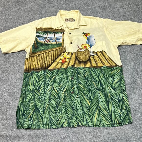 Vintage Tori Richard‎ Aloha Shirt L Jungle Luau Print Hawaii Party Vibes * - Picture 1 of 13